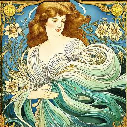 floral organic curvilinear vintage nouveau