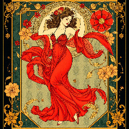 woman dancing in red dress