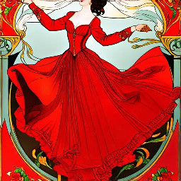 woman dancing in red dress