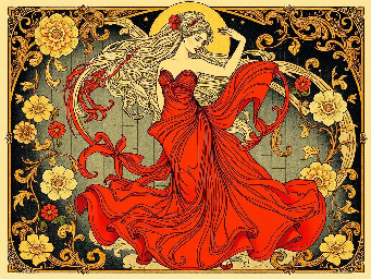 woman dancing in red dress