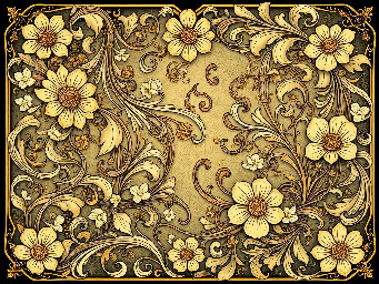 Organic, flowing lines and floral motifs.